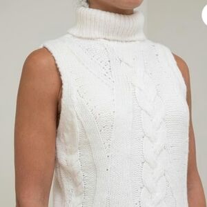 Georgie Sea Salt Cable Knit Sleeveless Sweater #3441